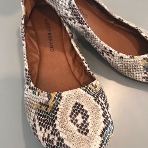 Lucky Brand Snake Print Emmie Ballet Flat